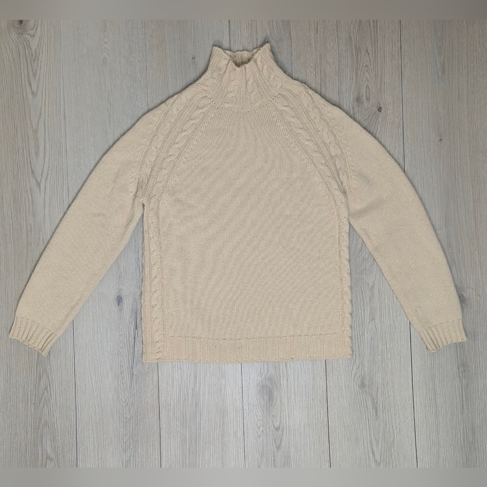 Neiman Marcus Cream Turtleneck Sweater